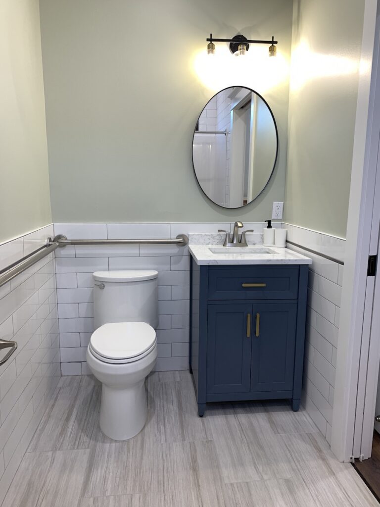 Glen Haven Huntersville assisted living bathroom toilet vanity grab bars accessible safety features
